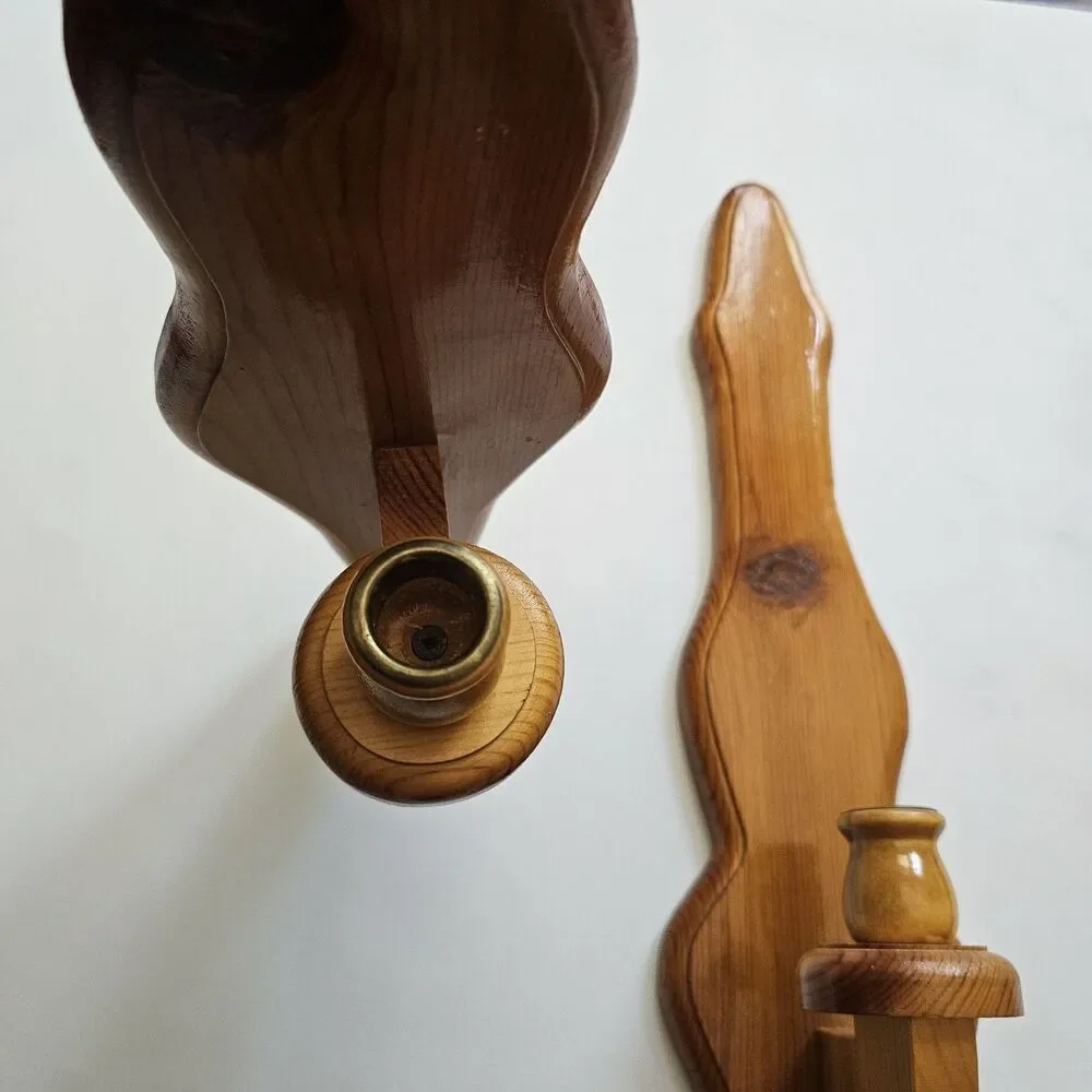 Pair of Large Rustic Wooden Wall Sconce 23
